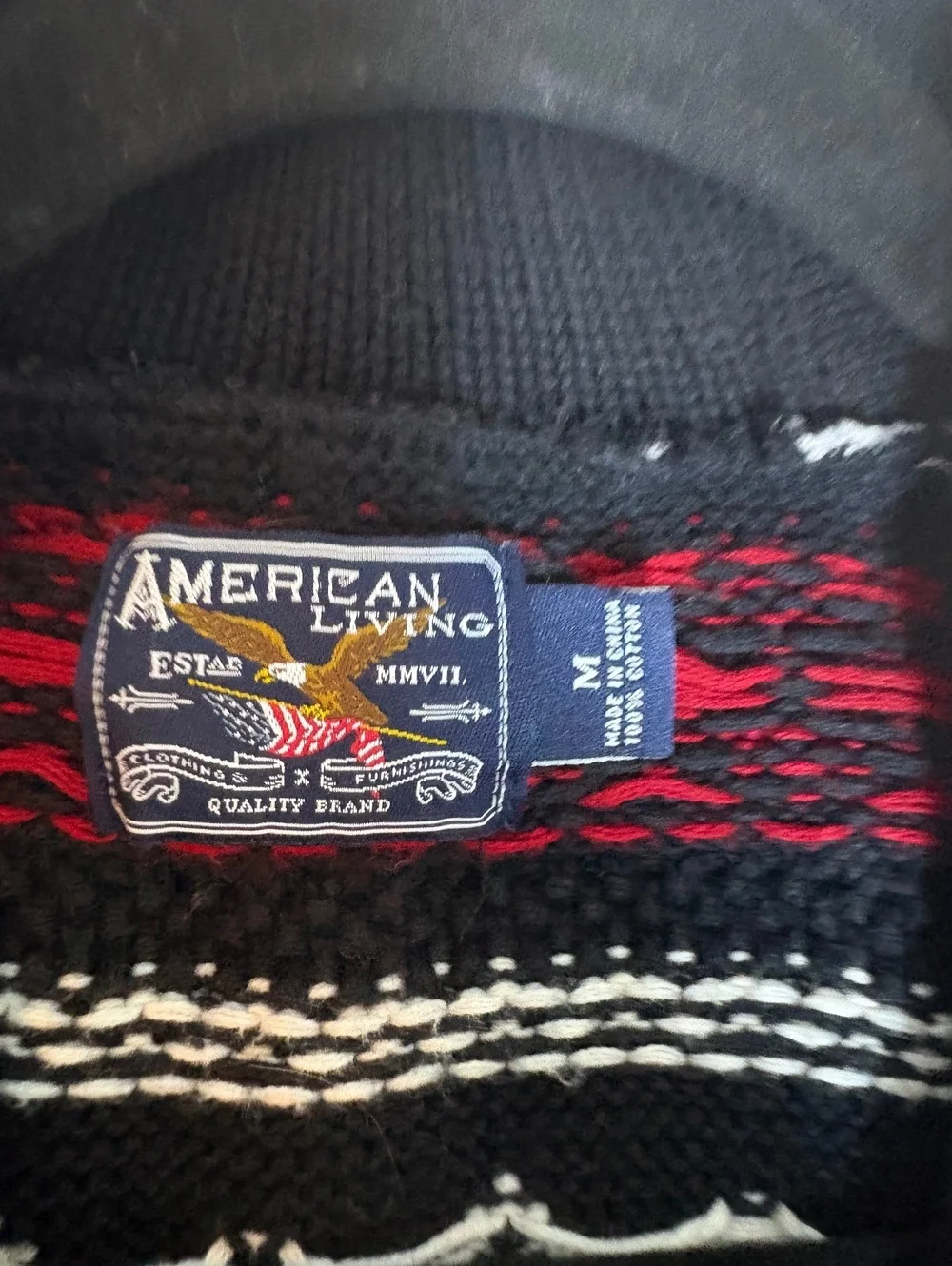 American Living Womens Black Cable Knit Button-Up Sweater Vest Medium